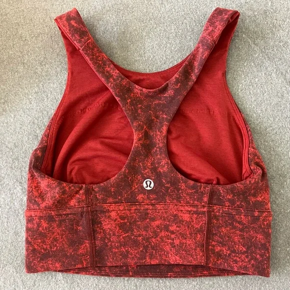 LULULEMON Sz 4 Wunder Train Long Line Med Support Sports Bra Yoga Athleisure $68 - Picture 8 of 12